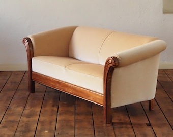 Antikes Sofa | Art Déco um 1930 | Velours Massivholz