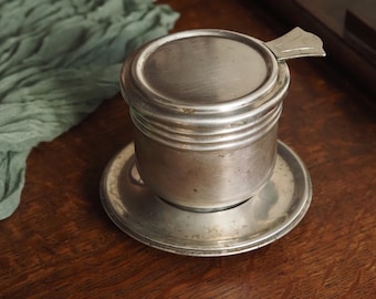 Teesieb Metall 3-teilig silberfarben mit Einsatz und Ablage klassisches Teezubehör funktional