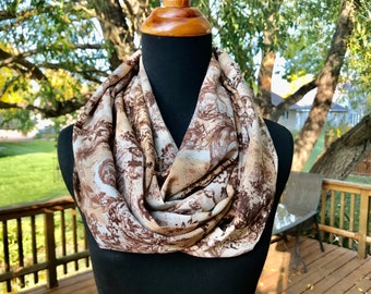Infinity Scarf, Loop Scarf, Soft Cotton Blend, Eternity Scarf, Circle Scarf