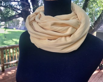 Infinity Scarf, Loop Scarf, Circle Scarf, Yellow, Knit