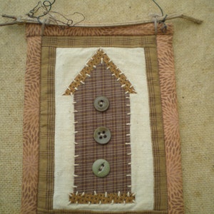 Birdhouse Mini Quilt Hanging image 1