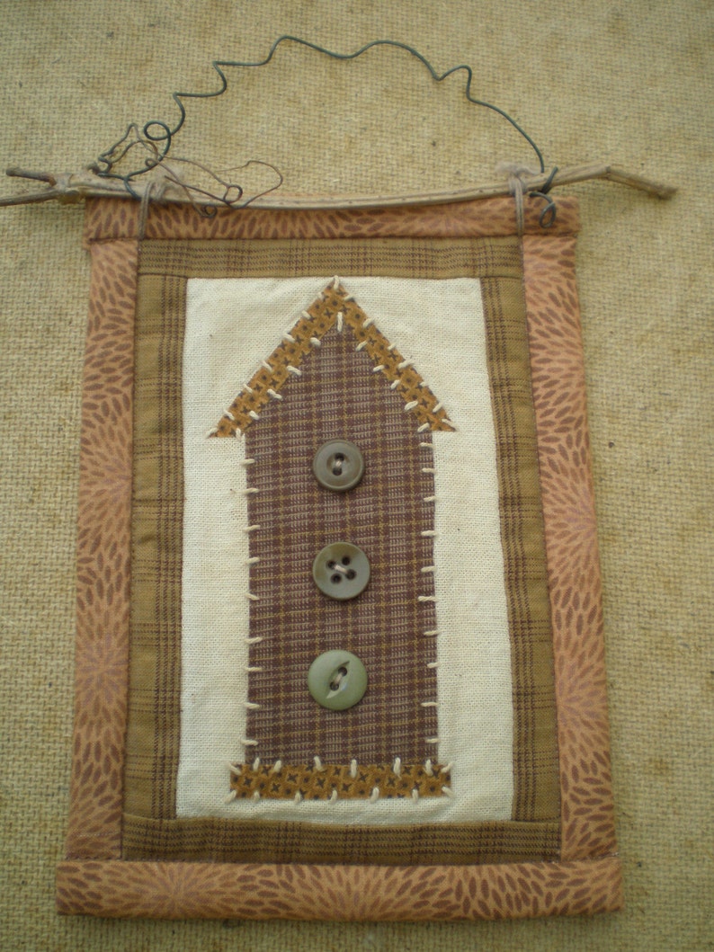 Birdhouse Mini Quilt Hanging image 1