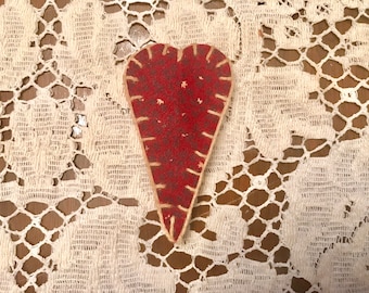 Calico Heart Brooch