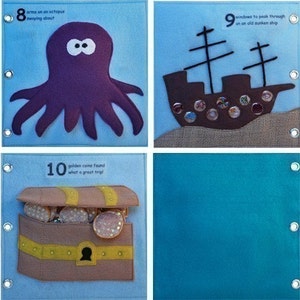 Unter dem Meer Quiet Book Muster, Busy Book Muster, Reisespielzeug, Kleinkinder Bild 4