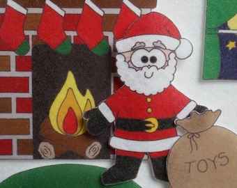 La noche antes de Navidad - Patrón electrónico para imprimir y jugar con figuras de fieltro
