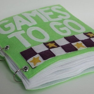 Games to Go | Quiet Book Pattern, Busy Book Pattern, Travel Toys, Travel Games