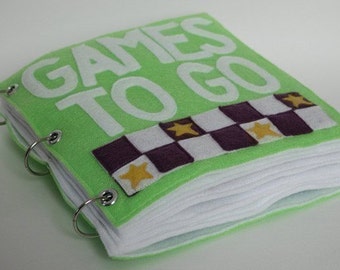 Juegos para llevar / Patrón de libro tranquilo, Patrón de libro de actividades, Juguetes de viaje, Juegos de viaje