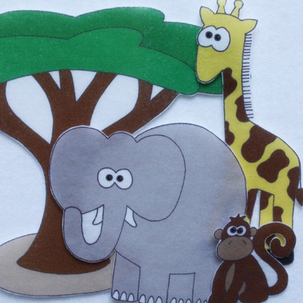 Safari Adventure - ePattern for Print and Play Felt Figures