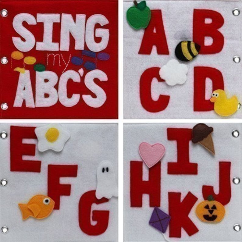 Sing My ABCs Quiet Book Pattern, Busy Book Pattern, Travel Toys, Toddlers image 2
