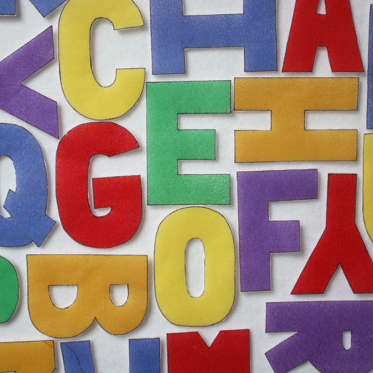 Leaning Solids Capital Letters - Epattern for Print and Play Felt ...