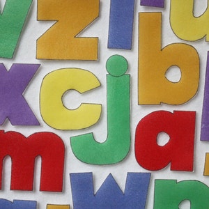Leaning Solids Lowercase Letters - ePattern for Print and Play Felt Figures