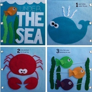 Under the Sea Quiet Book Pattern, Busy Book Pattern, Travel Toys, Toddlers image 2