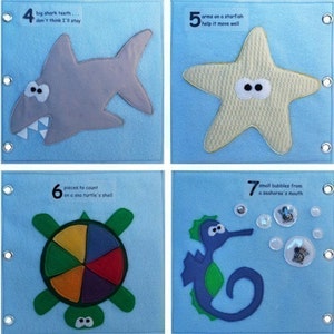 Under the Sea Quiet Book Pattern, Busy Book Pattern, Travel Toys, Toddlers image 3