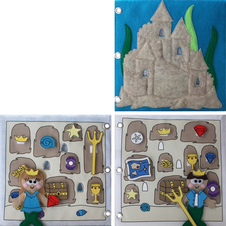 Mermaid Lagoon Quiet Book Pattern, Busy Book Pattern, Travel Toys, Dollhouse image 2