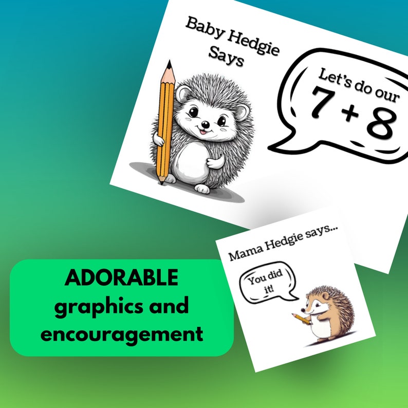 Hedgie Math Repetitive Math Worksheets: Elementary Addition. Instant ...