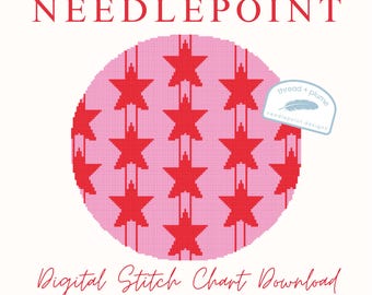 Stars and Stripes Needlepoint Pattern – PDF Digital Download Canvas