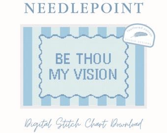 Be Thou My Vision Needlepoint Pattern – Christian Hymn PDF Digital Download Canvas