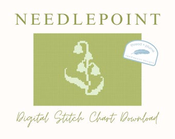 Lilly of the Valley Needlepoint Pattern – PDF Digital Download Canvas