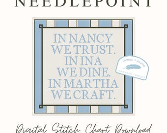 Nancy, Ina, Martha Needlepoint Pattern – DIY Craft (PDF Digital Download)