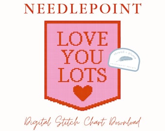 Love You Lots Needlepoint Pattern – PDF Digital Download Canvas