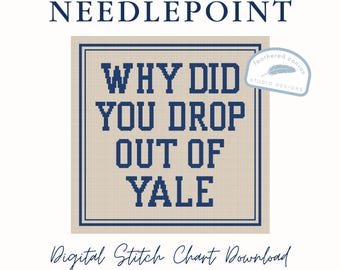 Gilmore Girls Needlepoint Pattern - Why Did You Drop Out Of Yale (PDF Digital Download)