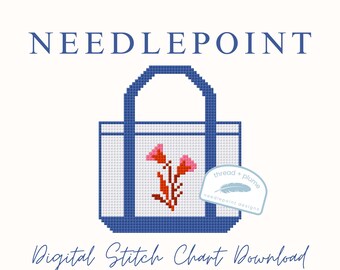 Canvas Bag Needlepoint Pattern – PDF Digital Download Canvas