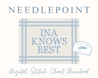 Ina Garten Needlepoint Pattern – PDF Digital Download Canvas