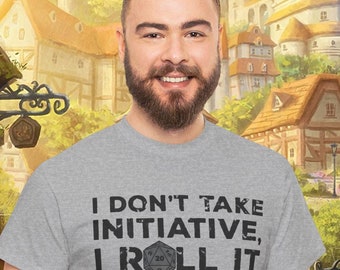 D20 Dice RPG Gamer T-Shirt: "I Roll Initiative"