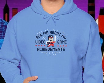 8-Bit Warrior Gamer Hoodie: Retro Pixel Art Fleece Sweatshirt