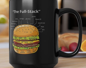Full Stack Developer Programmer Humor Black Mug (11oz, 15oz)
