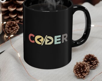 Coder Coffee Mug Programmer Software Developer Black (11oz, 15oz)