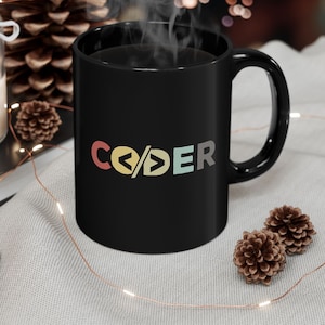 Coder Coffee Mug Programmer Software Developer Black (11oz, 15oz)