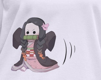 Angry Chibi Nezuko Cotton Crew Tee(Mens Sizing)