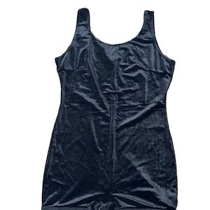 Vtg Victoria&#39;s Secret Black Velvet Velour Lace Trim Romper Bodysuit Leotard Sz M