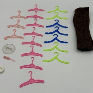 Vintage Barbie Doll Filigree and Plain Hangers Hairbrush Stand Pants Lot Matell