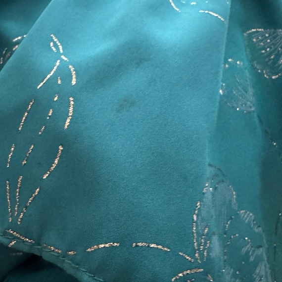 Vintage Alyce Designs Green Metallic Maxi Dress with Bolero Xs Cottagecore Fairy Core Gown