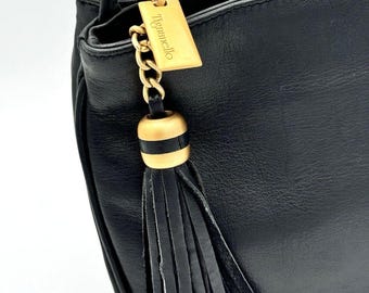 Tignanello Black Leather Tote Shoulder Bag - Etsy