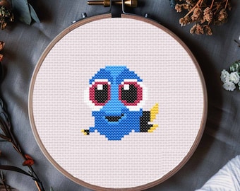 Kruissteekpatroon Baby Dory: op Finding Nemo geïnspireerd (pdf-patroon)