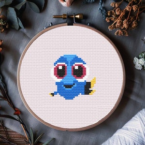 Dory Cross Stitch Pattern PDF | Instant download | Modern Cross Stitch | Dory from Finding Nemo | Dory from Finding Dory Cross Stitch
