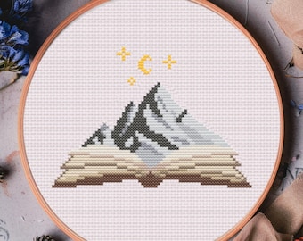 ACOTAR Velaris Cross Stitch Pattern | Mountain, Fantasy Book Reading PDF Pattern