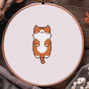 Ginger Cat Cross Stitch Pattern: Cottagecore Beginner Project (PDF Pattern)