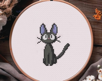 Jiji Cross Stitch Pattern: Anime Beginner Design (PDF Pattern)