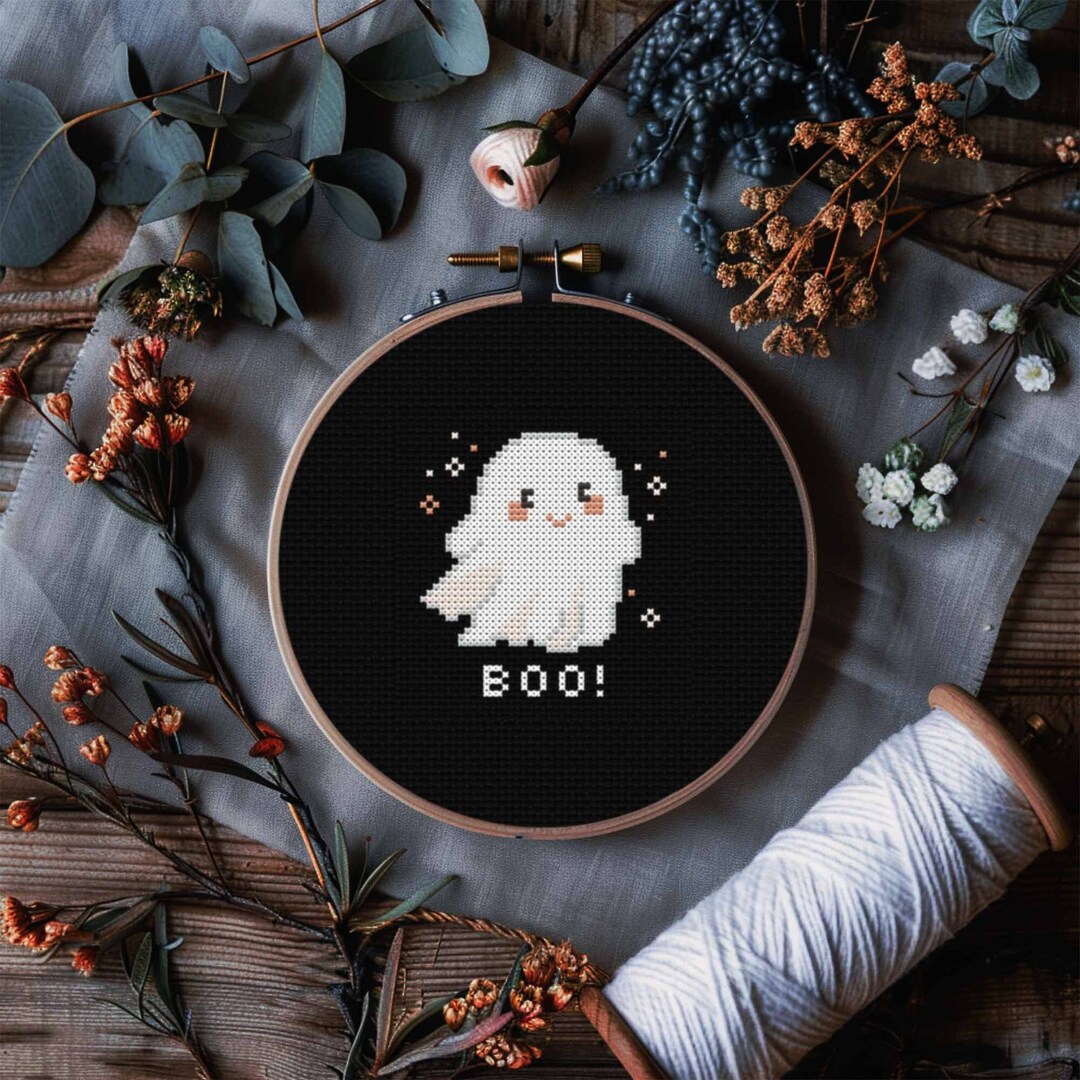 Cute Ghost Cross Stitch Pattern PDF | Instant Download | Easy Cross ...