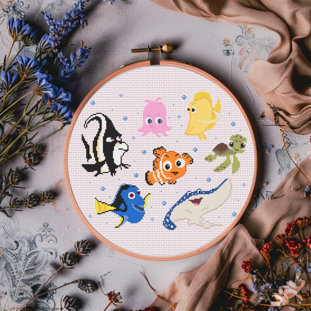 Finding Nemo Cross Stitch Pattern: Ocean Animals (PDF Pattern) - Etsy