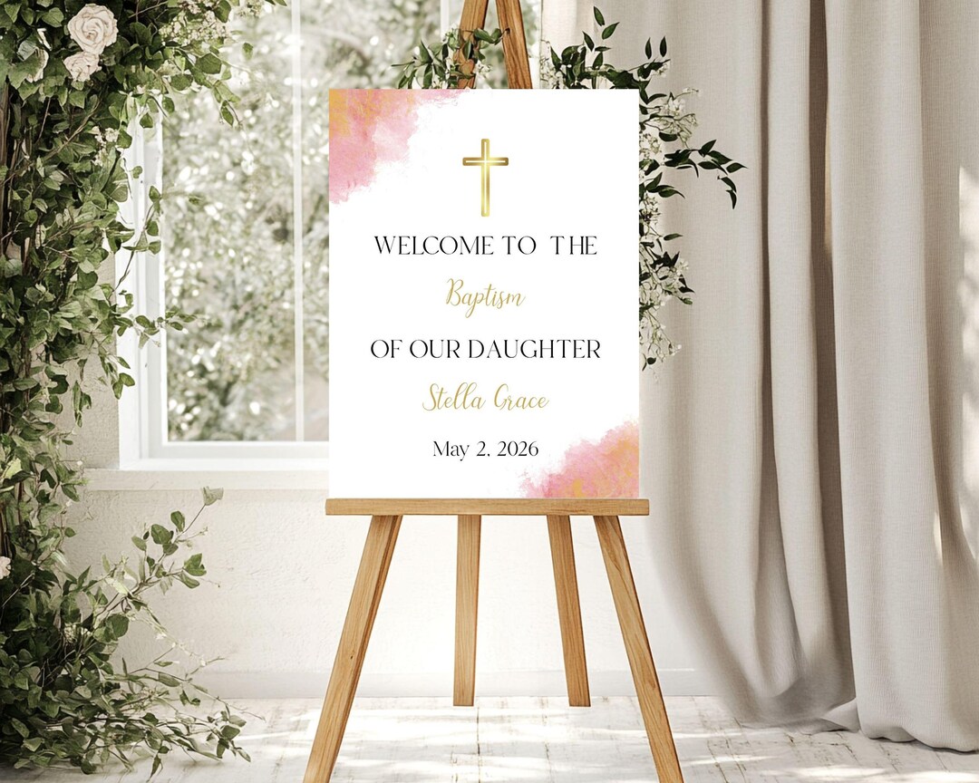 Baptism Welcome Sign, Personalized Baptism Decorations, Custom Baptism ...