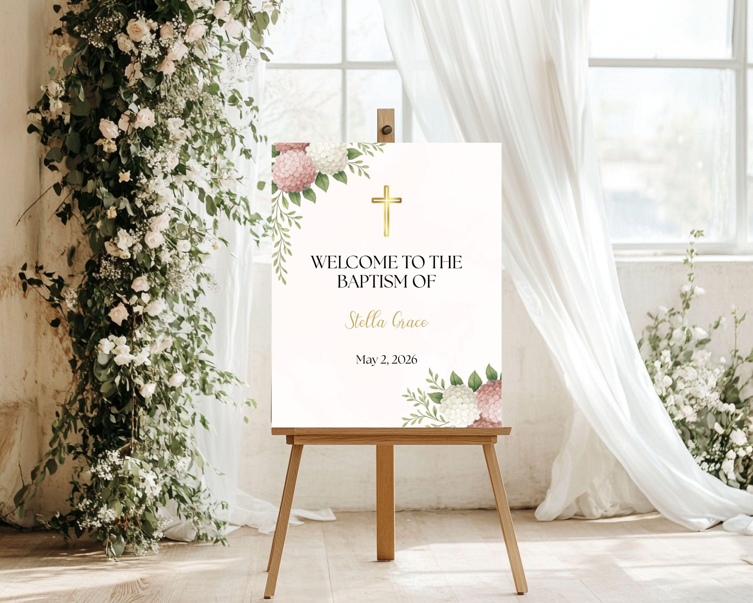 Baptism Welcome Sign, Personalized Baptism Decorations, Custom Baptism ...