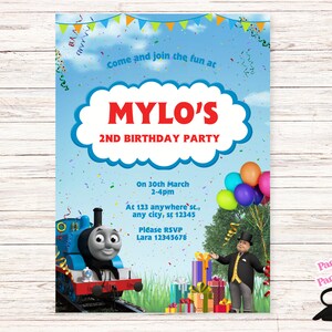Editable Thomas the Tank Engine Invitation Template, Thomas and Friends ...