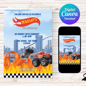 Editable Hot Wheels Birthday Invitation Template Boys Race Car Editable Hot Wheels Birthday Invitation Template Boys Race Car