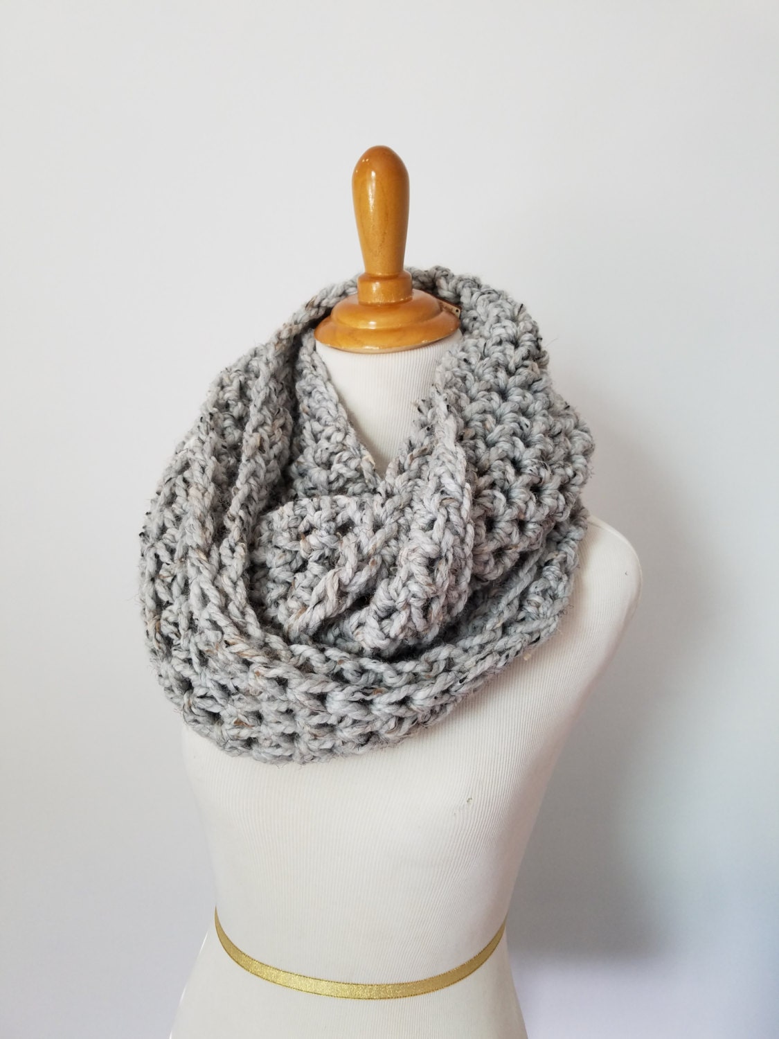 Chunky Knit Scarf Womens Scarf Gray Scarf Crochet Scarf | Etsy