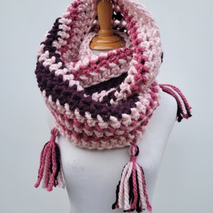 Enid Inspired Snood Wednesday Addams Scarf Infinity Scarf with Tassels Nevermore image 5